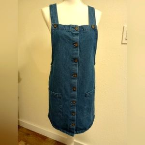 CJLA Denim Skirt Overalls, Sz S
